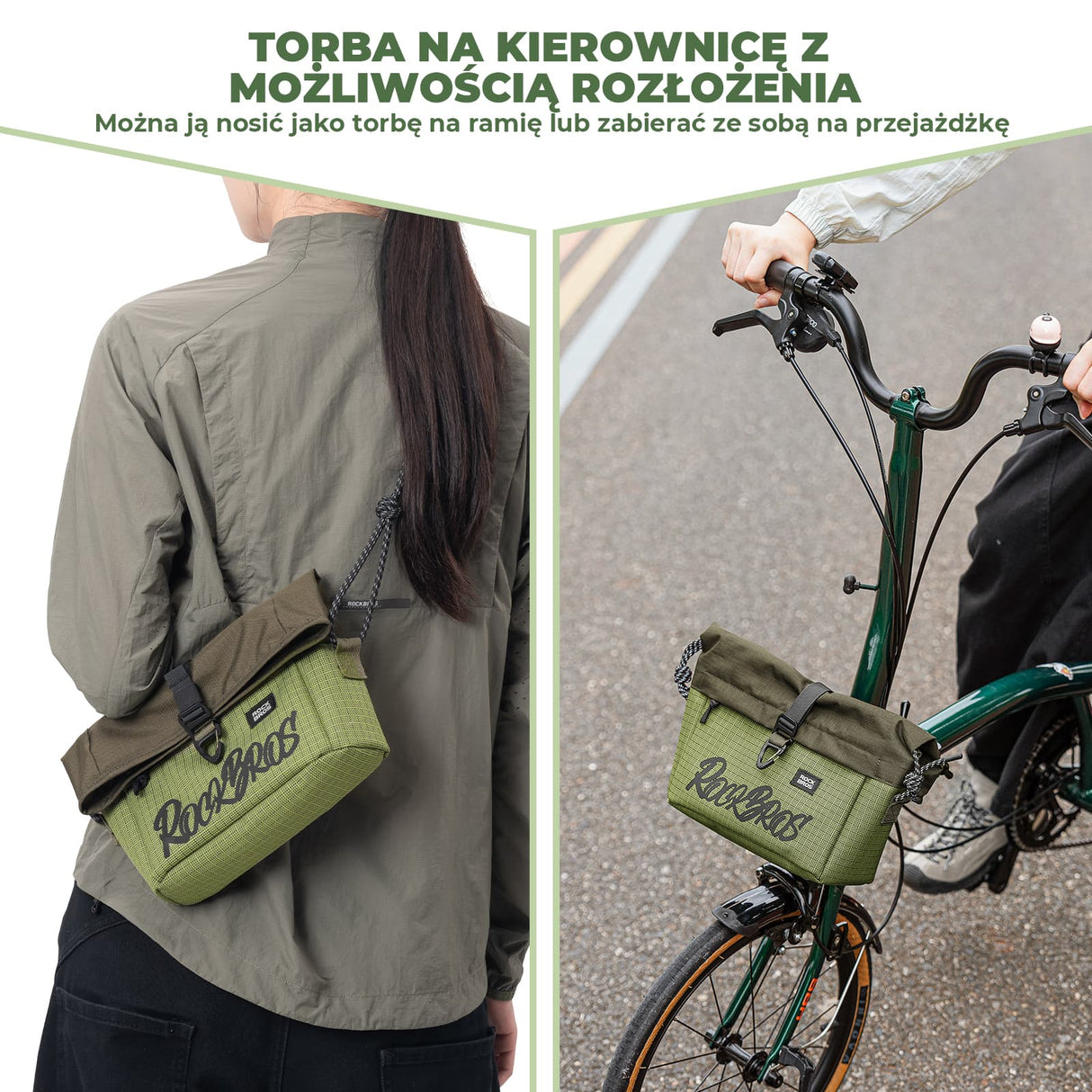 ROCKBROS Torba Na Kierownicę Rowerową Do Rowerów Z Prostą Kierownicą I Brompton 1.8-2.8 L Torba Przednia