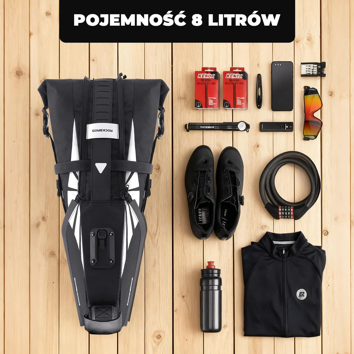Torba Podsiodłowa Rowerowa Wodoszczelna, Pojemna i Bezpieczna 8 L