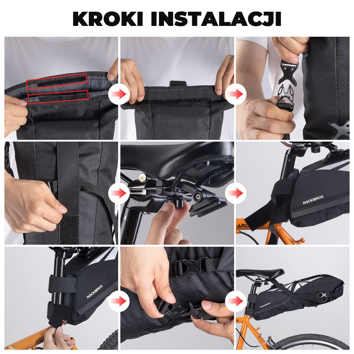 Torba Podsiodłowa Rowerowa Wodoszczelna, Pojemna i Bezpieczna 8 L