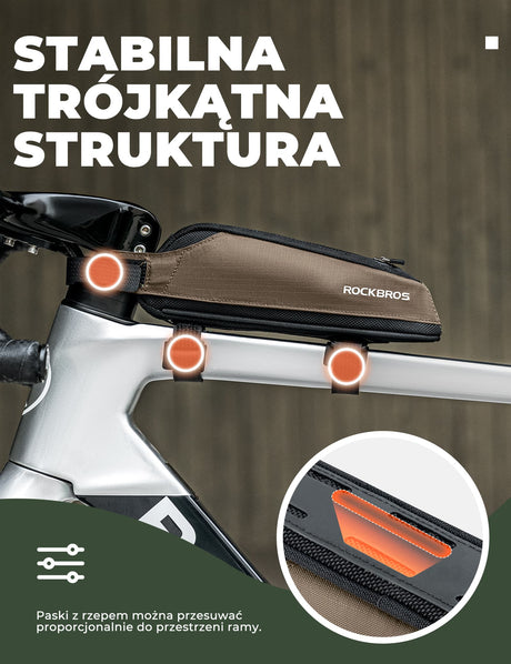 ROCKBROS Torba Rowerowa na Ramę Torby pod ramę Odblaskowa 0.65/1.4L Torby na ramę