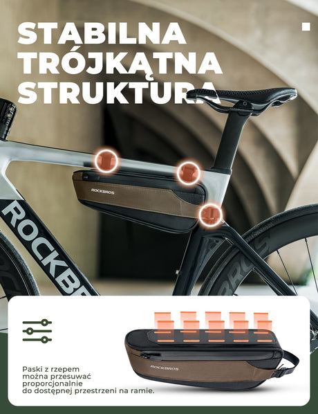 ROCKBROS Torba Rowerowa na Ramę Torby pod ramę Odblaskowa 0.65/1.4L Torby na ramę