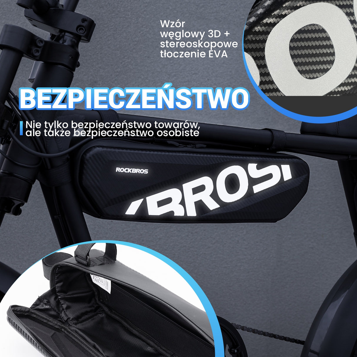 ROCKBROS Torby na Ramę Górną Z Twardą Skorupą Duża Pojemność 4.5 L,Dostępne Tylko dla SUPER73 Torby na ramę