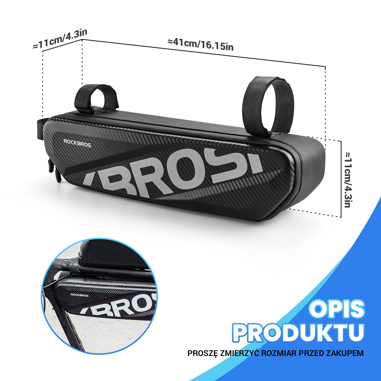 ROCKBROS Torby na Ramę Górną Z Twardą Skorupą Duża Pojemność 4.5 L,Dostępne Tylko dla SUPER73 Torby na ramę