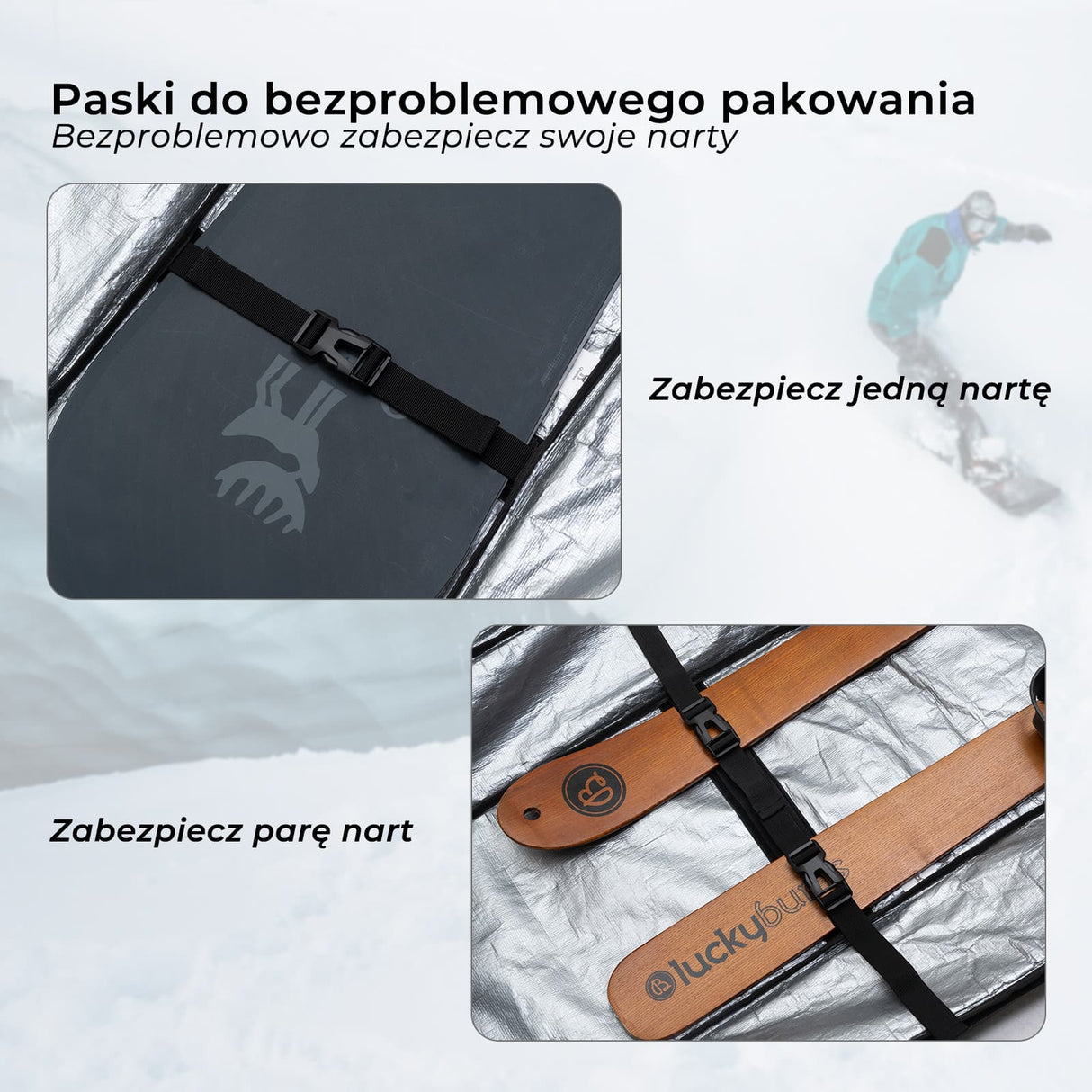 ROCKBROS Qunature Torba Snowboardowa Quick-to-Store z Kołami PU-H57 Plecak narciarski