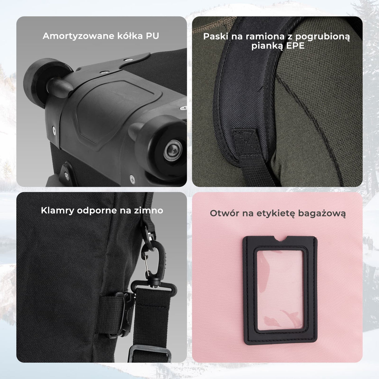 ROCKBROS Qunature Torba Snowboardowa Quick-to-Store z Kołami PU-H57 Plecak narciarski