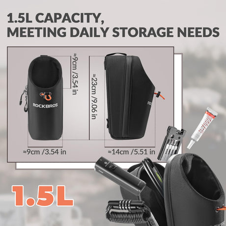 ROCKBROS Torba na Bidon na Kierownicę Rowerową Sztywna 1,5L-P002 Torby na kierownicę