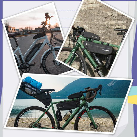 ROCKBROS Torba Rowerowa na Ramę Wodoodporna I Pyłoszczelna Czarna 1L/1.6L Torby na ramę