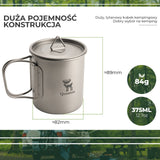 Qunature Qunature Tytanowy Składany Kubek Outdoorowy 375ml Qunature-Biwak