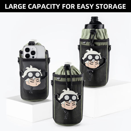 ROCKBROS ROCKBROS Uchwyt Na Bidon Z Nylonu Lekki Torba Na Bidon Z Paskiem Na Ramię Uniwersalny Uchwyt Na Napoje Do Roweru Dla Dzieci, Dorosłych, Rowerów Szosowych, MTB Uchwyty na bidon