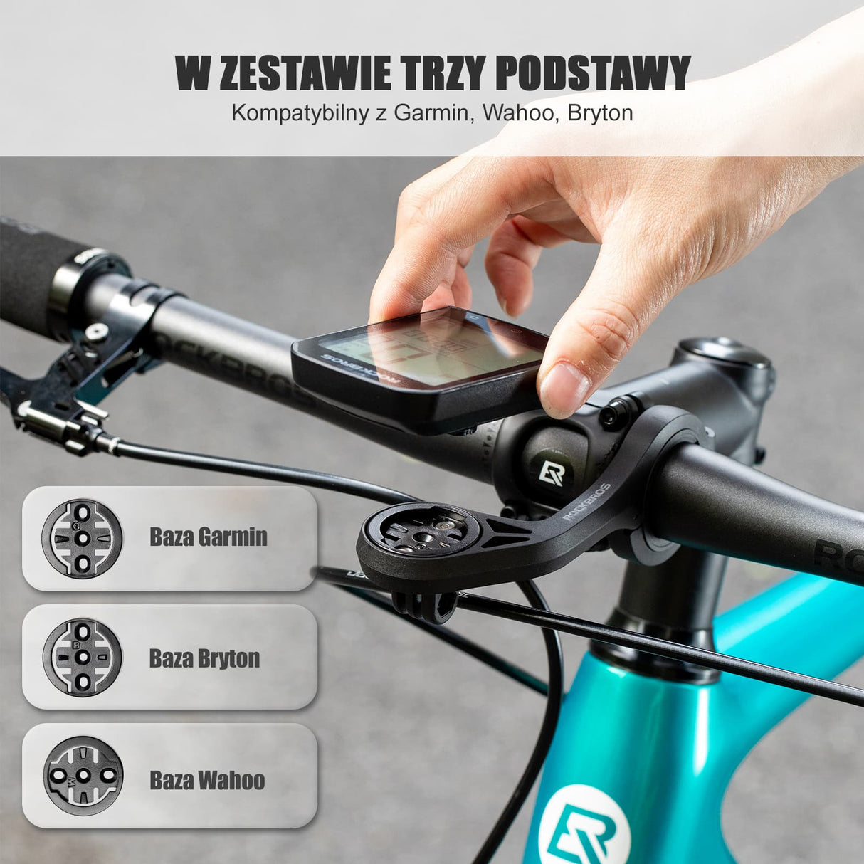 ROCKBROS Uchwyt na Licznik Rowerowy Kompatybilny z Garmin / Wahoo / Bryton-FK-301S Uchwyt na komputer rowerowy