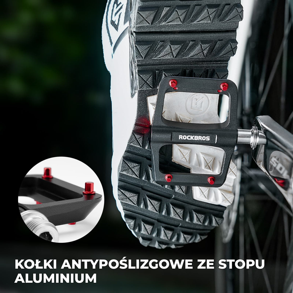 ROCKBROS Ultrale lekkie Pedały Rowerowe MTB / Szosowe 3 łożyska-BP2603 Pedały rowerowe
