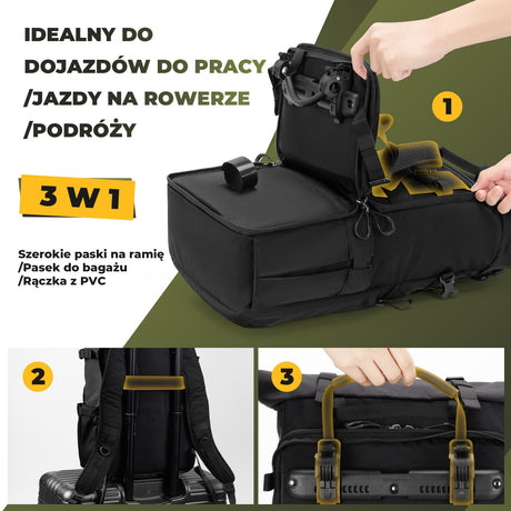 ROCKBROS Wielofunkcyjna Torba Rowerowa 3w1 na Bagażnik 11-16L - A34 Torby na bagażnik