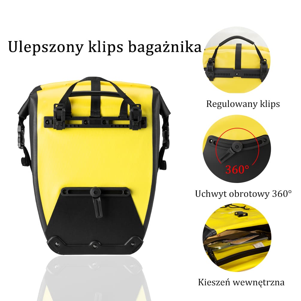 ROCKBROS 100% Wodoodporna Torba Bagażowa Pojemność 25L-32L z Systemem Roll-top-AS-002-2 Torby na bagażnik