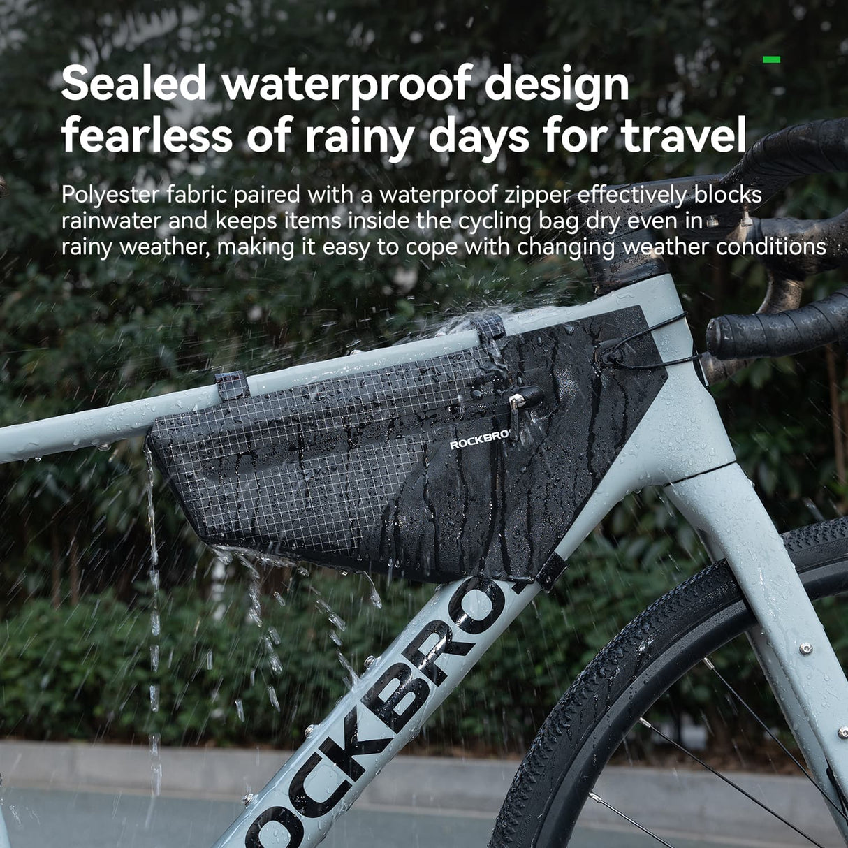 ROCKBROS W 100% Wodoodporna Trójkątna Torba Rowerowa Na Dolną Rurę Ramy 1,7L - AS-165 Torba na dolną rurę