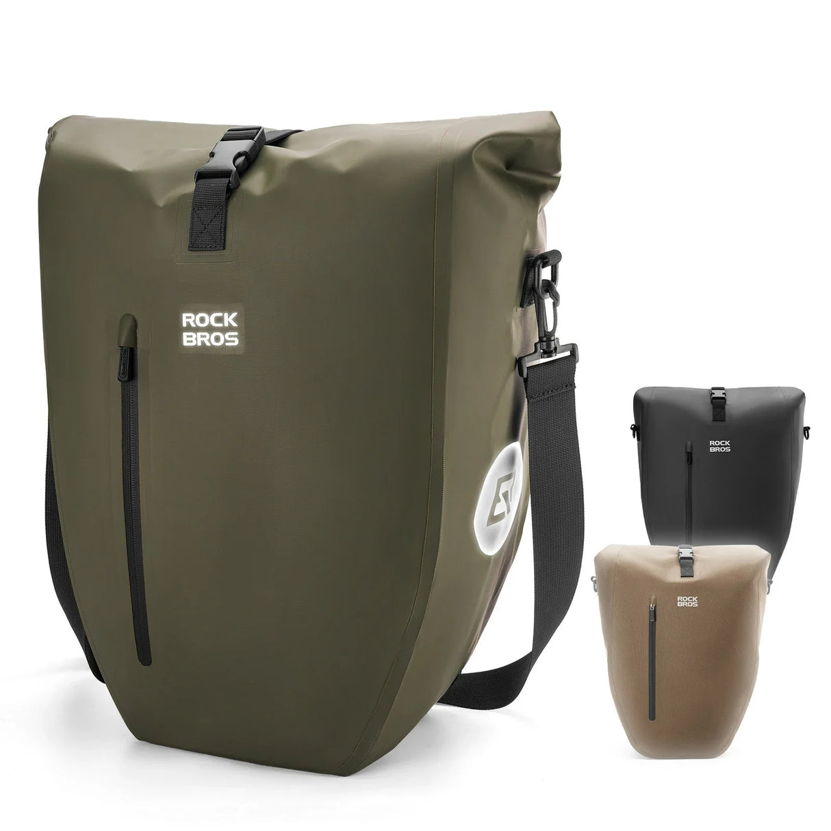 ROCKBROS Torba Rowerowa Na Bagażnik W Pełni Wodoodporna I Odblaskowa 20L -AS-166 Torby na bagażnikMoro