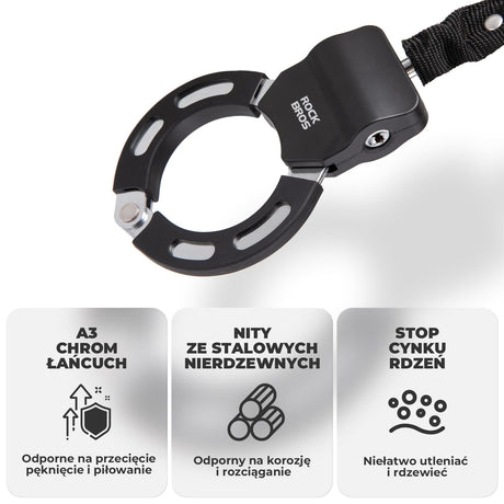 ROCKBROS Zamek Łańcuchowy Do Roweru I Hulajnogi Zapięcia