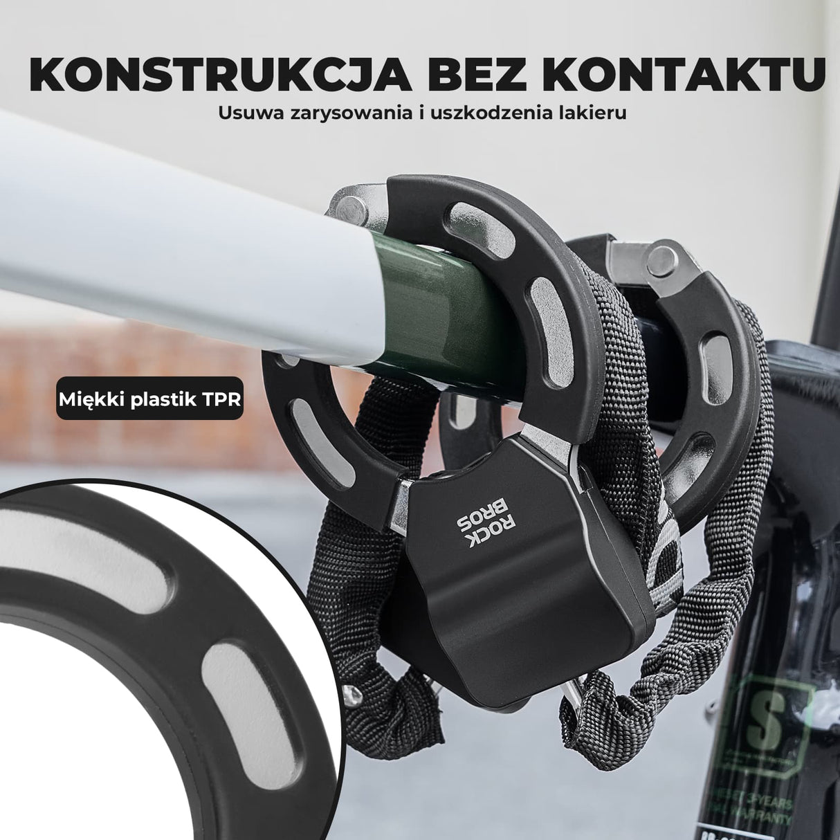ROCKBROS Zamek Łańcuchowy Do Roweru I Hulajnogi Zapięcia