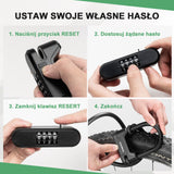 ROCKBROS Zamek do Hulajnogi i Roweru 4-Cyfrowa Kombinacja, Stal Węglowa