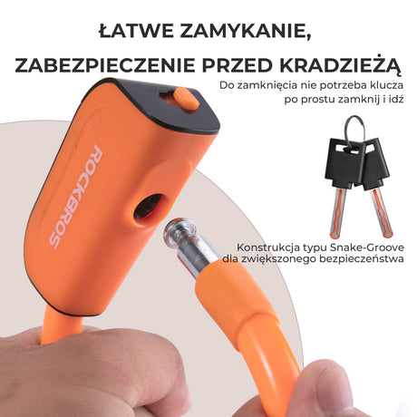 ROCKBROS Zapięcie Rowerowe 110 cm / 11 mm Wytrzymałe, Bezpieczne i Uniwersalne Zapięcia