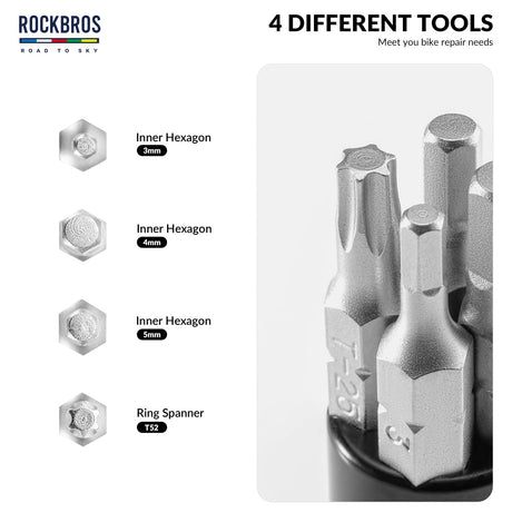 ROCKBROS Zestaw Naprawczy 6 w 1 z Rozkuwaczem do Łańcucha Narzędzia do naprawy roweru