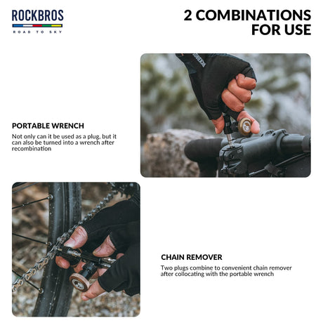 ROCKBROS Zestaw Naprawczy 6 w 1 z Rozkuwaczem do Łańcucha Narzędzia do naprawy roweru