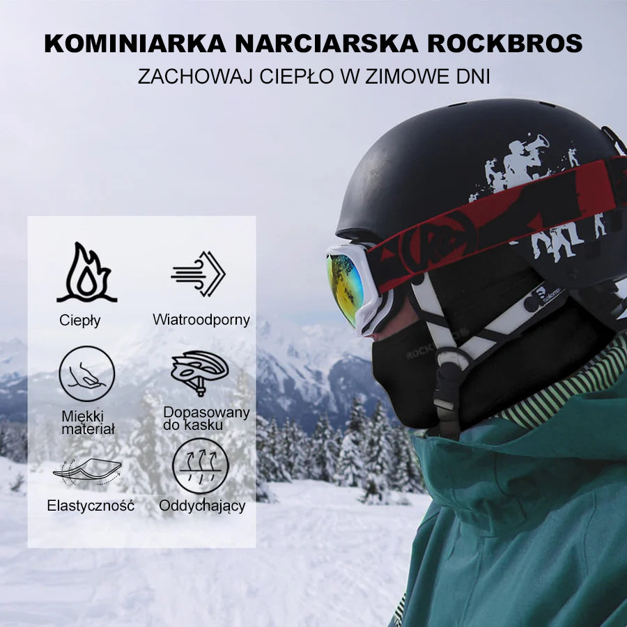 ROCKBROS Kominiarka Jesienno-Zimowa Wiatroszczelna Przeciwpyłowa Oddychająca Jeden Rozmiar-LF7345 Kominiarki