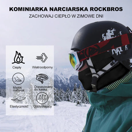 ROCKBROS Kominiarka Jesienno-Zimowa Wiatroszczelna Przeciwpyłowa Oddychająca Jeden Rozmiar-LF7345 Kominiarki