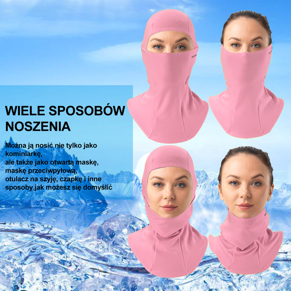 ROCKBROS Kominiarka Jesienno-Zimowa Wiatroszczelna Przeciwpyłowa Oddychająca Jeden Rozmiar-LF7345 Kominiarki