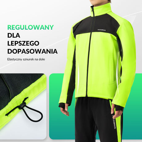 ROCKBROS Zimowa Wiatroodporna Kurtka Rowerowa Typu Softshell Mężczyźni