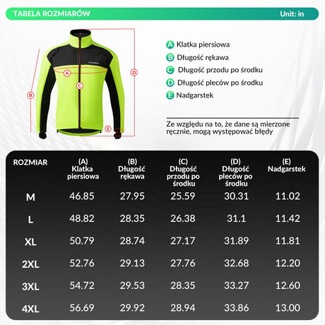 ROCKBROS Zimowa Wiatroodporna Kurtka Rowerowa Typu Softshell Mężczyźni