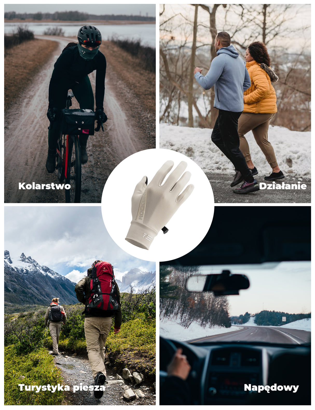 Zimowe Rękawice Rowerowe Z Grafenem Oddychające 5–15°C– S414