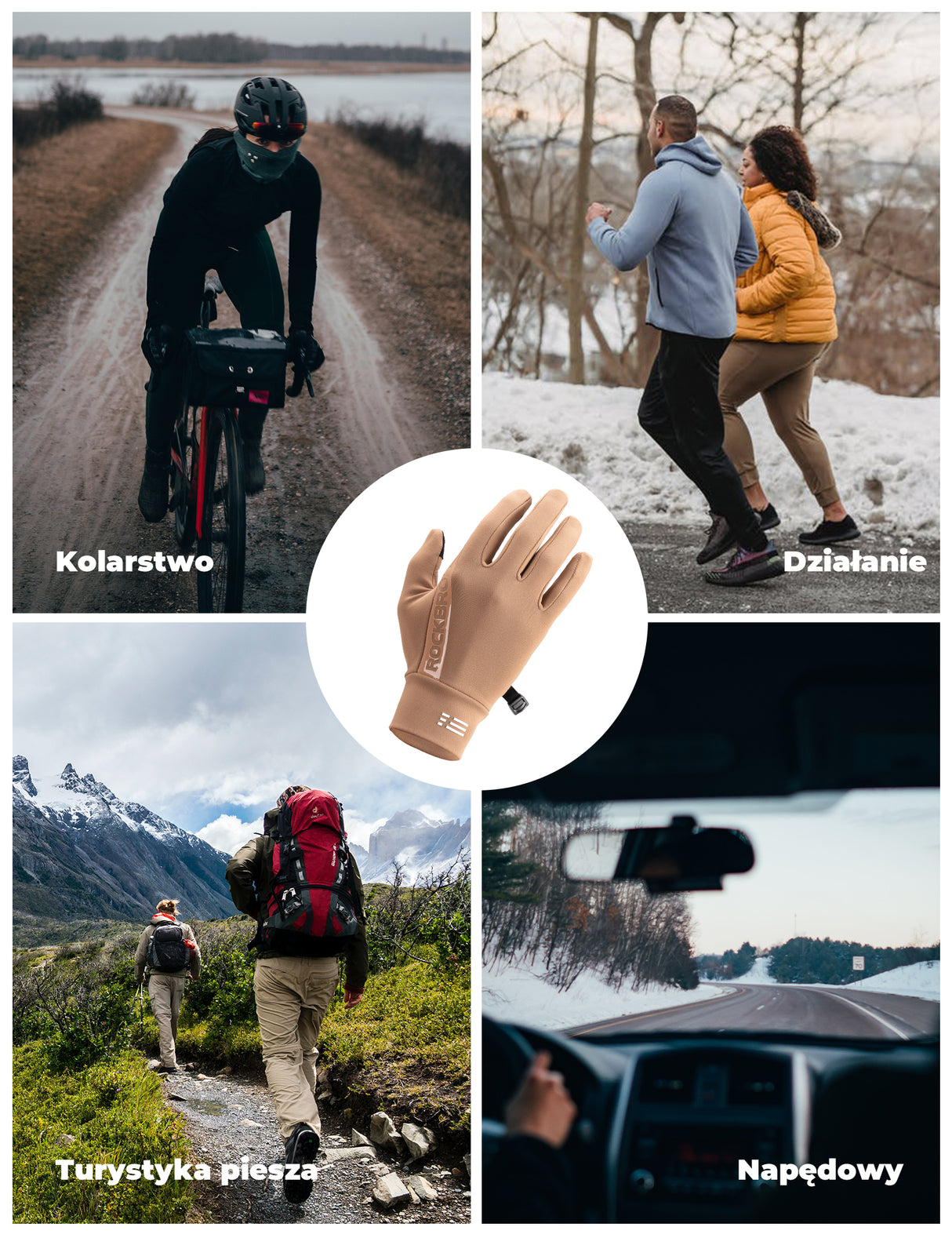 Zimowe Rękawice Rowerowe Z Grafenem Oddychające 5–15°C– S414