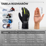 ROCKBROS Zimowe Rękawice Rowerowe z Pełnymi Palcami Dotykowe i Antypoślizgowe