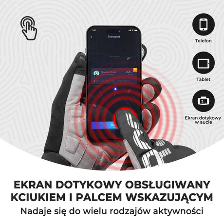 ROCKBROS Zimowe Rękawiczki Rowerowe – Ciepłe, Dotykowe, Oddychające