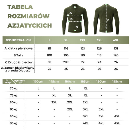 ROCKBROS Ciepła Bluza Kurtki z Polarem Ciemnozielony-YPW080 Kurtki