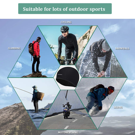 ROCKBROS ROCKBROS Czapka Rowerowa, Zimowa, Wiatroodporna,Ciepła, dla Mężczyzn i Kobiet, Wielofunkcjonalna, Czarna, do Wszystkich Aktywności na Świeżym Powietrzu Kominiarki