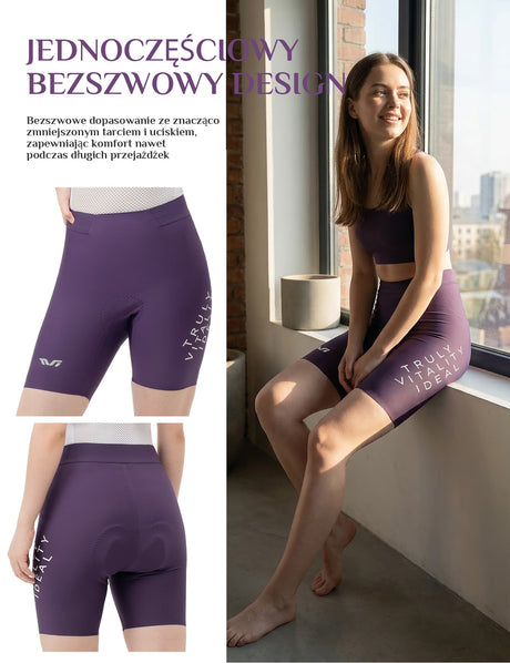 TVI TVI Damskie Spodenki Rowerowe Bezszwowe Z Wkładką Żelową-YDDK017 Spodenki