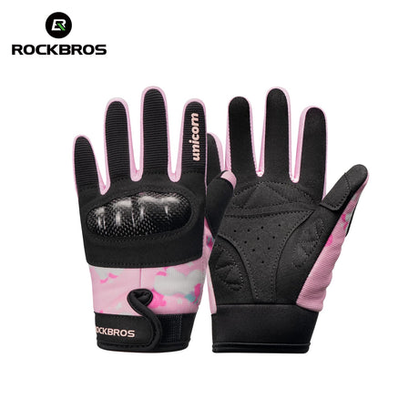 ROCKBROS Dziecięce Rękawiczki Ochronne-S393 RękawiczkiRóżowy S (szerokość dłoni 7.4-7.7）