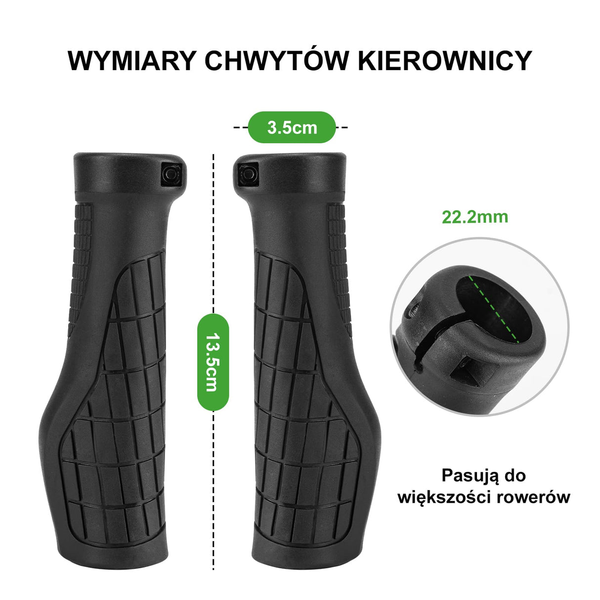 Uniwersalne Chwyty Kierownicy Średnica Wewn. 22,2 mm