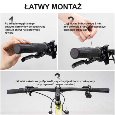 ROCKBROS Uniwersalne Chwyty Kierownicy Średnica Wewn. 22,2 mm Rączki rowerowe