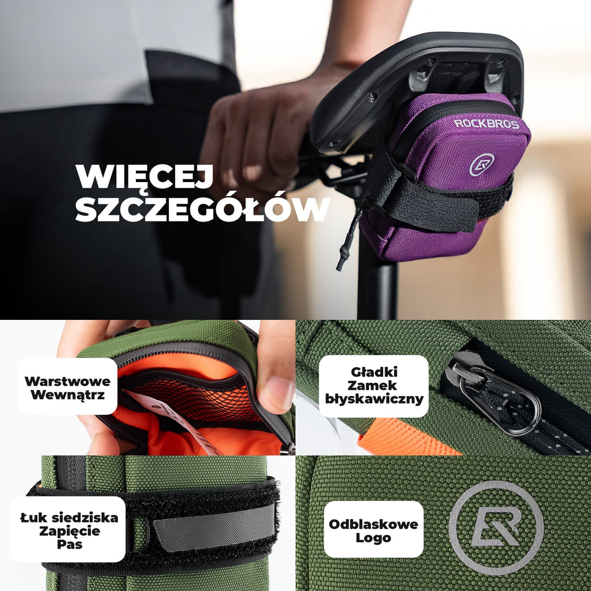 ROCKBROS Kompaktowa Torba Podsiodłowa 0,35 L - F006 Torby podsiodłowe