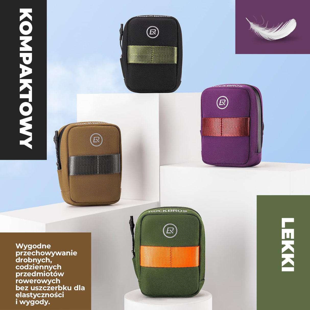 ROCKBROS Kompaktowa Torba Podsiodłowa 0,35 L - F006 Torby podsiodłowe