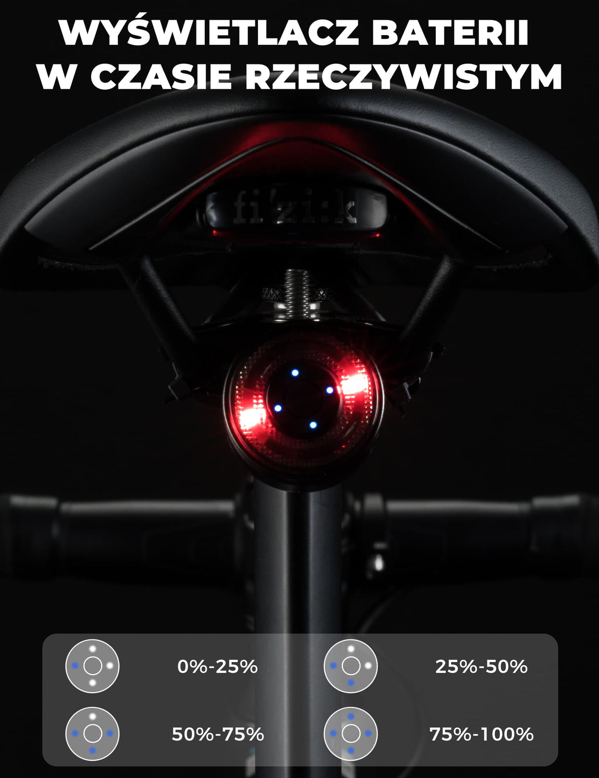 ROCKBROS Q1 Ultra Kolorowe Światło Tylne IPX6 Światła rowerowe
