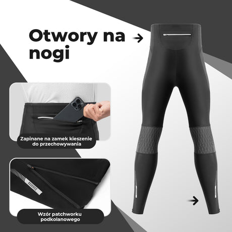ROCKBROS Męskie Spodnie Rowerowe z Podszewką z Polaru – Elastyczne, Ciepłe Każdą Pogodę