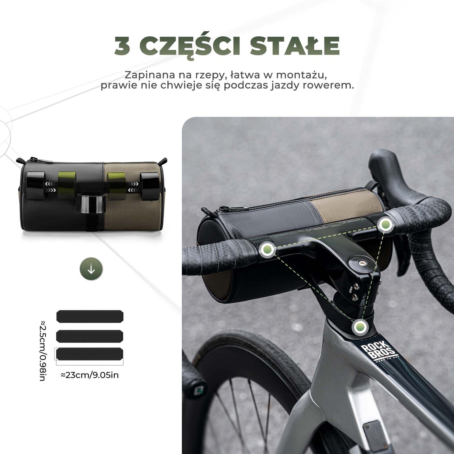 rockbros fahrrad lenkertasche ROCKBROS Reflektierende Lenkertasche Fahrradtasche mit Riemen Schwarz – ROCKBROS-PL