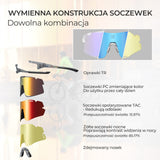 ROCKBROS Okulary Fotochromowe/ Polaryzacyjne 3 pary soczewek wymiennych, ochrona UV-Fioletowy