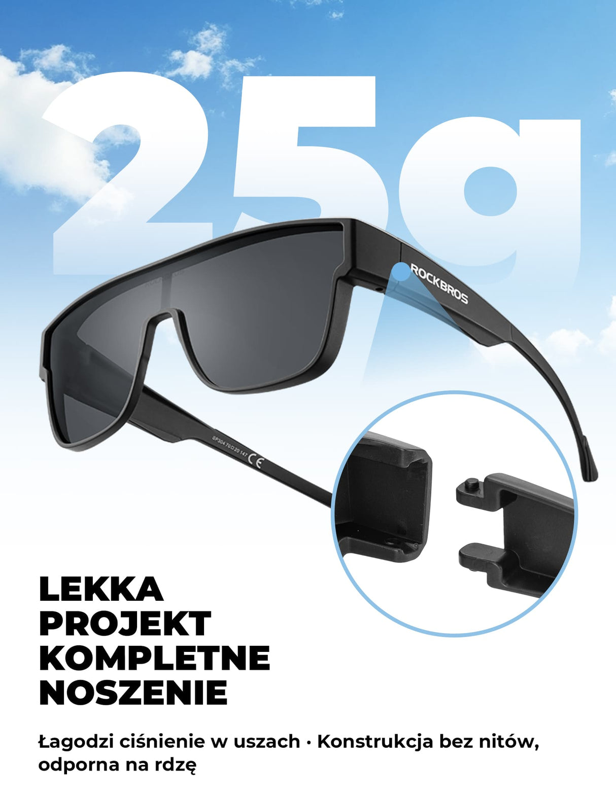 ROCKBROS Okulary Polaryzacyjne na Okulary Korekcyjne Nakładane - SP304 Okulary i gogle