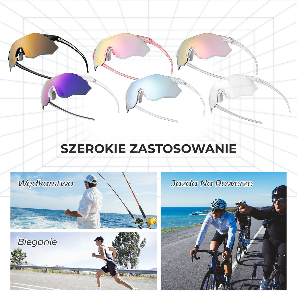 Okulary Kolarskie Bezramkowe z Soczewkami Fotochromowymi - SP359