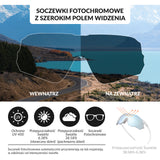 Okulary Kolarskie Bezramkowe z Soczewkami Fotochromowymi - SP359