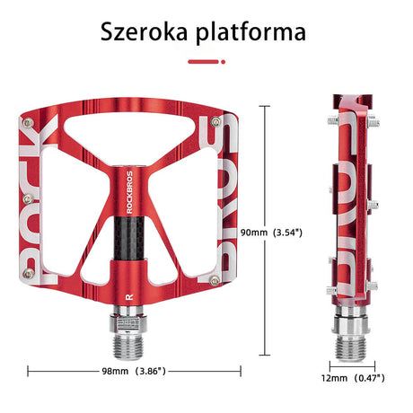 ROCKBROS Pedały Rowerowe 9/16" Aluminiowe Antypoślizgowe z Uszczelnionymi Łożyskami do MTB